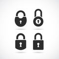 Old door padlock vector icon