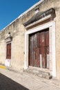 Old door in the Road of the firars, Valladolid, Yucatan