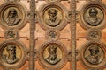 Old door at St. Stephen`s Basilica Szent Istvan Bazilika in Budapest, Hungary