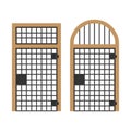 Old door with steel bars vector illustration Royalty Free Stock Photo
