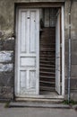 Old door with steps