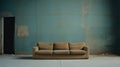 Minimalist Editorial Photograph Of A Stylish Sofa In An Empty Room