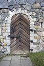 Old door at Suomenlinna fortress, Helsinki Finland Royalty Free Stock Photo