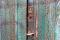 Old door with two locksOld door with two locks Royalty Free Stock Photo