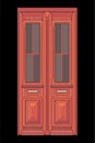 Old door vector art. Old door isolated on bacl background. old door in style vector. for coloring book Royalty Free Stock Photo