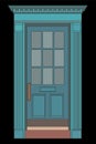 Old door vector art. Old door isolated on bacl background. old door in style vector. for coloring book Royalty Free Stock Photo