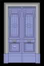 Old door vector art. Old door isolated on bacl background. old door in style vector. for coloring book Royalty Free Stock Photo