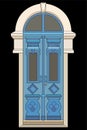 Old door vector art. Old door isolated on bacl background. old door in style vector. for coloring book Royalty Free Stock Photo