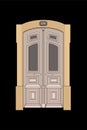 Old door vector art. Old door isolated on bacl background. old door in style vector. for coloring book Royalty Free Stock Photo