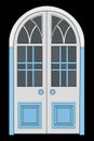 Old door vector art. Old door isolated on bacl background. old door in style vector. for coloring book Royalty Free Stock Photo