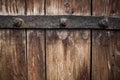 Old door, wood texture, metal latch lock Royalty Free Stock Photo