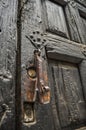 Old doors decorating the facade of a house