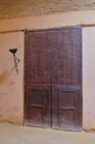 Old doors in Interior of the old granary and stable of the Heri es-Souani in Meknes, Morocco Royalty Free Stock Photo
