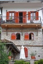 Old doors and windows damaged from weather in ancient city of Gjirokaster in Albania exploring Balkan stock photography travel