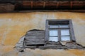 Old doors and windows damaged from weather in ancient city of Gjirokaster in Albania exploring Balkan stock photography travel