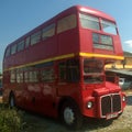Old double decker red bus