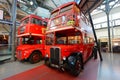 Old double deckers at London transport museum