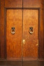 Old double door with doorknocker