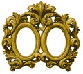 Old double gilded wooden Frame Royalty Free Stock Photo