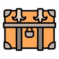 Old dower chest icon, outline style