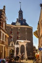 Old drawbridge and the former entrance gate of Enkhuizen, the Netherlands