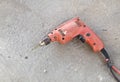Old drill with concrete Royalty Free Stock Photo