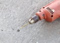 Old drill with concrete Royalty Free Stock Photo