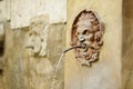 Old drinking water fountain of the famous Pitigliano town, located atop a volcanic tufa ridge. Beautiful italian towns and Royalty Free Stock Photo