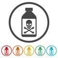 Old drug bottle, Deadly poison in bottle, 6 Colors Included Royalty Free Stock Photo