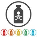 Old drug bottle, Deadly poison in bottle, 6 Colors Included Royalty Free Stock Photo