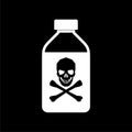 Old drug bottle, Deadly poison in bottle icon on dark background Royalty Free Stock Photo