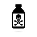 Old drug bottle, Deadly poison in bottle icon Royalty Free Stock Photo