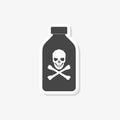 Old drug bottle, Deadly poison in bottle sticker, simple vector icon Royalty Free Stock Photo