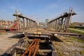 Old Dry dock for reparing ships in ostend harbour on a sunny day