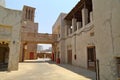 Old Dubai of buildings and traditional Arabian streets. Historical Al Fahidi neighborhood, Al Bastakiya