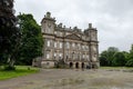 Old Duff House building with collection of paintings in Banff, Aberdeenshire, Scotland in Scottish rainy weather with tourists in Royalty Free Stock Photo