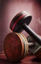 Old dumbbells Royalty Free Stock Photo