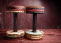 Old dumbbells Royalty Free Stock Photo