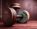 Old dumbbells Royalty Free Stock Photo
