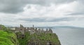 The old dunluce castle ruins in Ireland Royalty Free Stock Photo