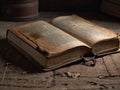 Old, dusty books, lying on the floor Royalty Free Stock Photo