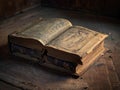 Old, dusty books, lying on the floor Royalty Free Stock Photo