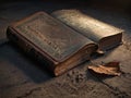 Old, dusty books, lying on the floor Royalty Free Stock Photo