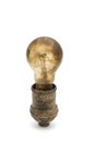 Old Dusty ceiling light bulb in Rural socket Royalty Free Stock Photo