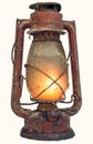 Old dusty red lit lamp Royalty Free Stock Photo