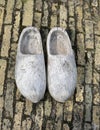 Old Dutch clogs made in wood Royalty Free Stock Photo