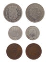 Old Dutch Coins Isolated on White Royalty Free Stock Photo