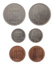 Old Dutch Coins Isolated on White Royalty Free Stock Photo