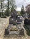 Old Dutch family grave with statue of Jesus Royalty Free Stock Photo