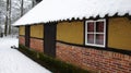 Old dutch farm in the snow